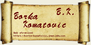 Borka Komatović vizit kartica